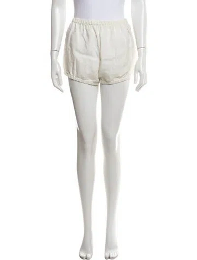 Pre-owned Suzie Kondi Linen Mini Shorts In Neutrals