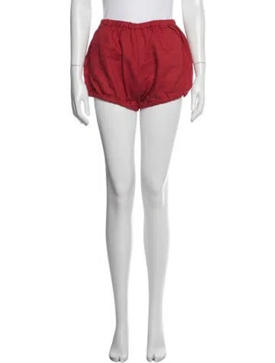Pre-owned Suzie Kondi Linen Mini Shorts In Red