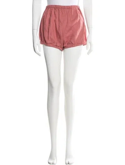 Pre-owned Suzie Kondi Linen Mini Shorts In White