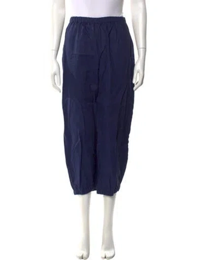 Pre-owned Suzie Kondi Linen Straight Leg Pants In Blue