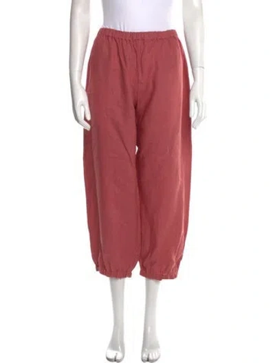 Pre-owned Suzie Kondi Linen Straight Leg Pants In Pink