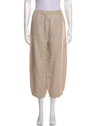 Pre-owned Suzie Kondi Linen Straight Leg Pants W/ Tags In Neutral