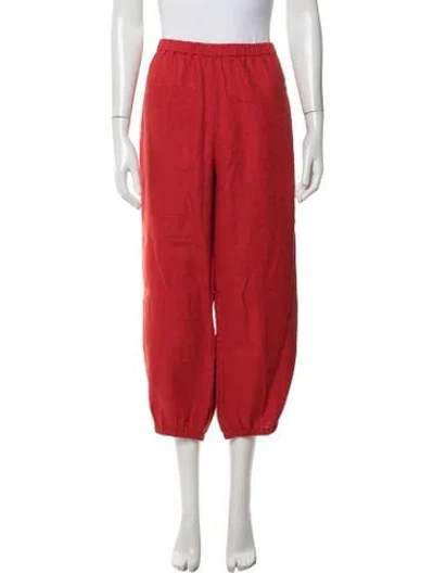 Pre-owned Suzie Kondi Linen Sweatpants W/ Tags In Red
