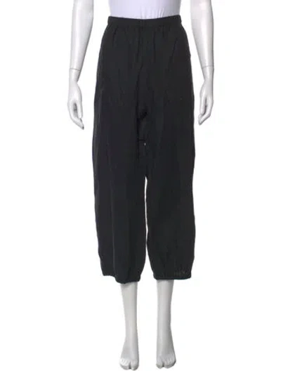 Pre-owned Suzie Kondi Linen Wide Leg Pants In Black