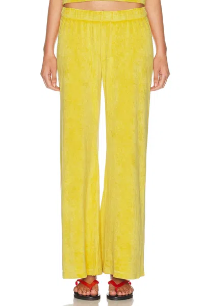 Suzie Kondi Lito Low Rise Terry Flare Pant In Gold