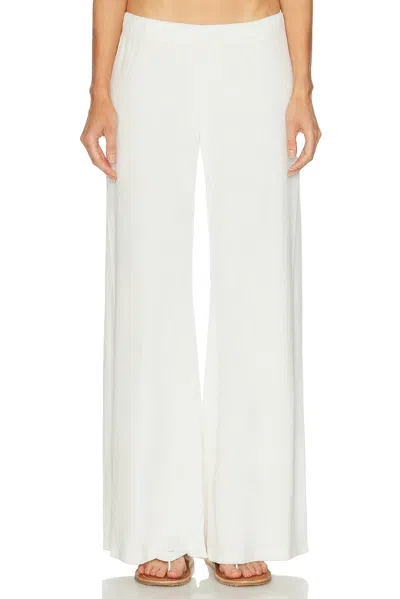 Suzie Kondi Lito Low Rise Terry Flare Pant In White