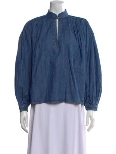 Pre-owned Suzie Kondi Long Sleeve Top W/ Tags In Blue