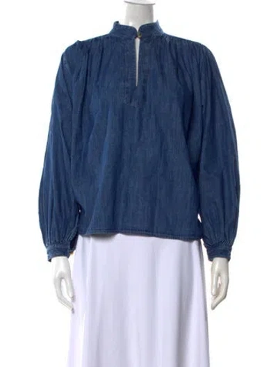 Pre-owned Suzie Kondi Long Sleeve Top W/ Tags In Blue