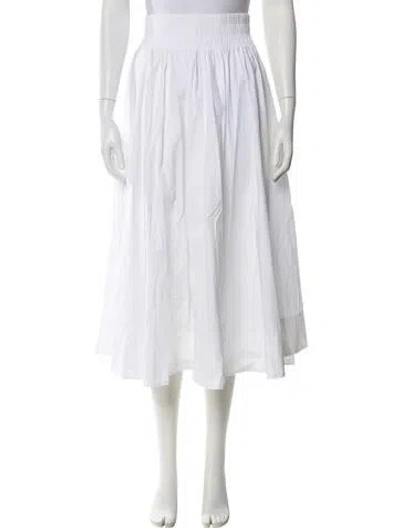 Pre-owned Suzie Kondi Midi Length Skirt In White