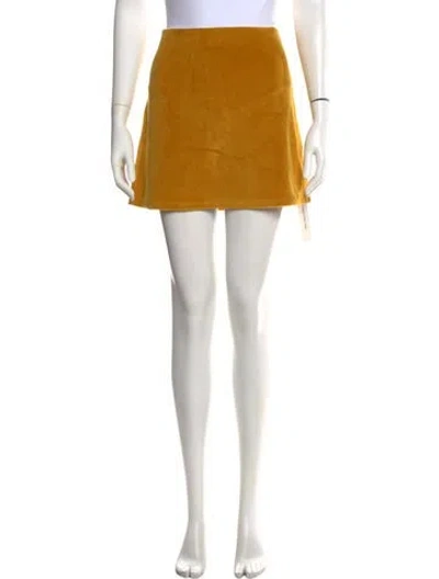 Pre-owned Suzie Kondi Mini Skirt W/ Tags In Yellow