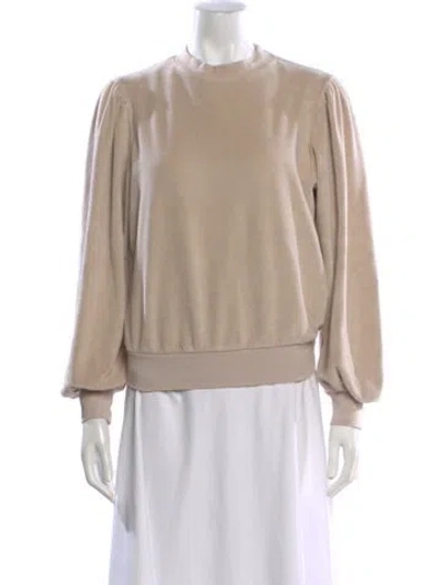 Pre-owned Suzie Kondi Mock Neck Long Sleeve Sweatshirt In Neutral