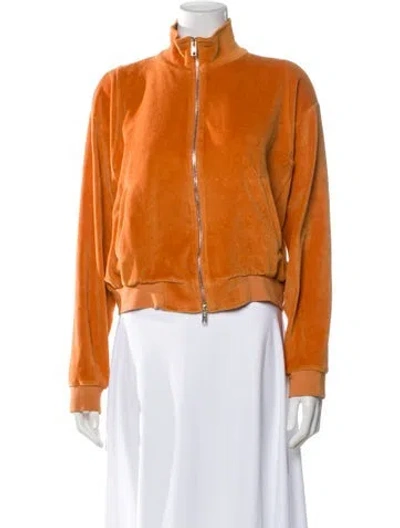 Pre-owned Suzie Kondi Mock Neck Long Sleeve Sweatshirt In Orange