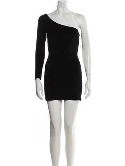 Pre-owned Suzie Kondi One-shoulder Mini Dress In Black