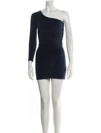 Pre-owned Suzie Kondi One-shoulder Mini Dress In Blue