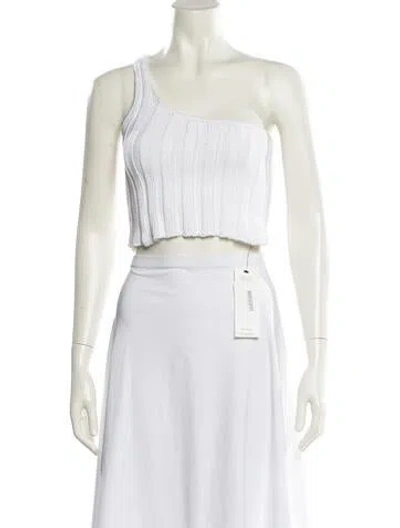 Pre-owned Suzie Kondi One-shoulder Sweater In White