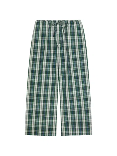 SUZIE KONDI PAN CHECK-PATTERN DRAWSTRING TROUSERS