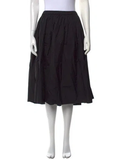 Pre-owned Suzie Kondi Pleated Accents Midi Length Skirt W/ Tags In Black