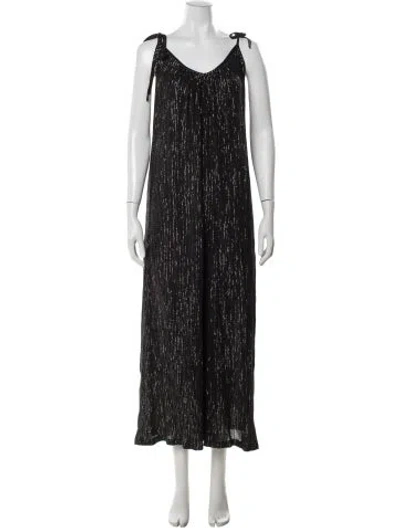 Pre-owned Suzie Kondi Printed Long Dress In Multi