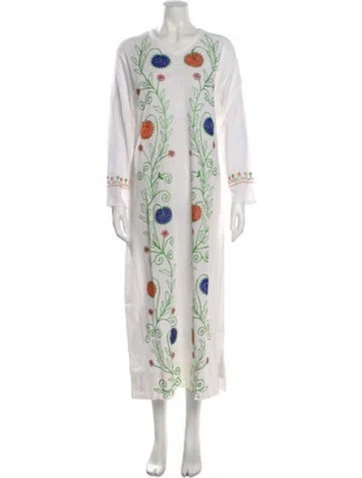 Pre-owned Suzie Kondi Printed Long Dress In Neutral