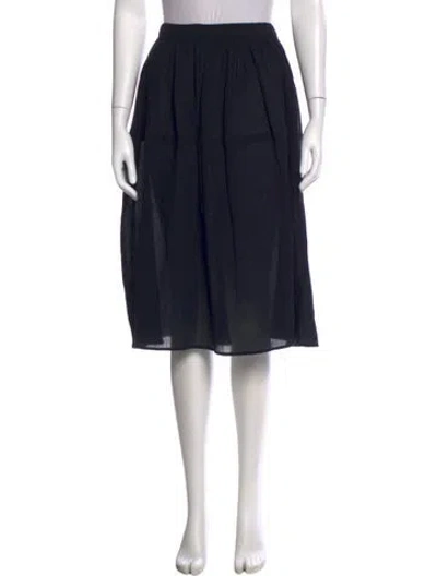 Pre-owned Suzie Kondi Ruffle Embellishment Midi Length Skirt In Black