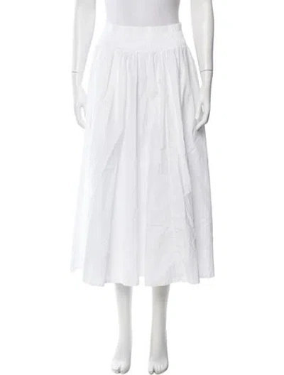 Pre-owned Suzie Kondi Ruffle Embellishment Midi Length Skirt In White
