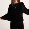 Suzie Kondi Samos Oversized Sweatshirt In Velour In Black In Black