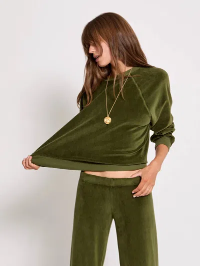 Suzie Kondi Samos Oversized Sweatshirt In Velour In Dunmore In Multi