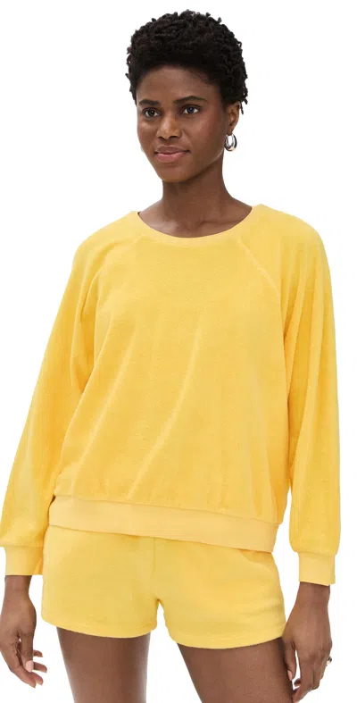 Suzie Kondi Saba Cotton-blend Terry Sweatshirt In Canary
