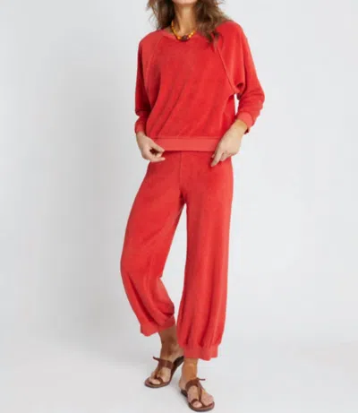 Suzie Kondi Samos Cotton-blend Terry Sweatshirt In Red