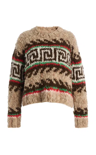 Suzie Kondi Sazan Jooshi Hand-knit Cashmere Sweater In Brown