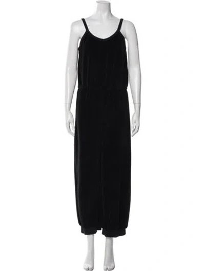 Pre-owned Suzie Kondi Scoop Neck Jumpsuit In Black