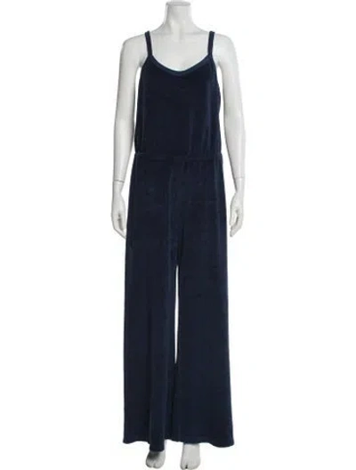 Pre-owned Suzie Kondi Scoop Neck Jumpsuit In Blue