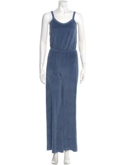 Pre-owned Suzie Kondi Scoop Neck Jumpsuit In Blue