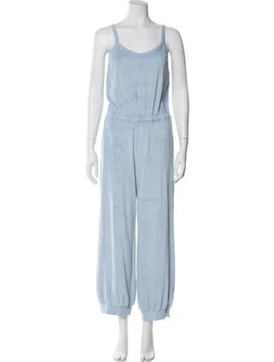 Pre-owned Suzie Kondi Scoop Neck Jumpsuit In Blue