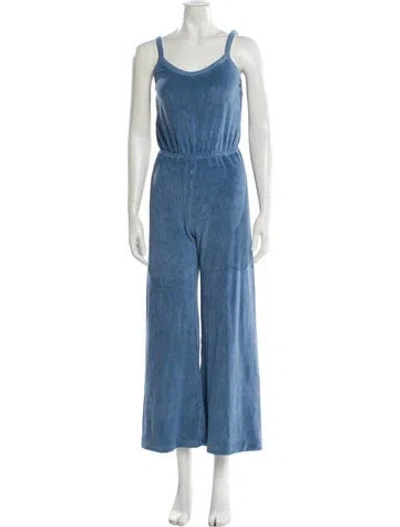 Pre-owned Suzie Kondi Scoop Neck Jumpsuit In Blue