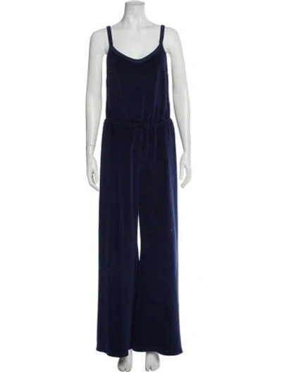 Pre-owned Suzie Kondi Scoop Neck Jumpsuit In Blue