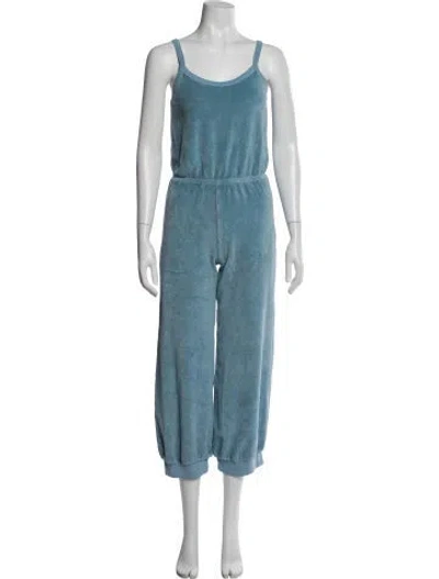 Pre-owned Suzie Kondi Scoop Neck Jumpsuit In Blue