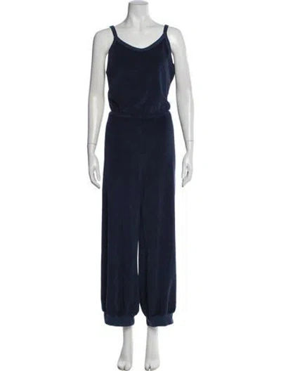 Pre-owned Suzie Kondi Scoop Neck Jumpsuit In Blue