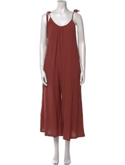 Pre-owned Suzie Kondi Scoop Neck Jumpsuit In Brown