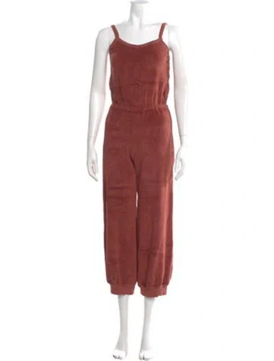 Pre-owned Suzie Kondi Scoop Neck Jumpsuit In Brown
