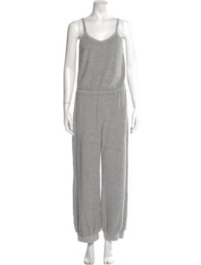 Pre-owned Suzie Kondi Scoop Neck Jumpsuit In Gray