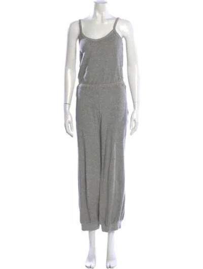 Pre-owned Suzie Kondi Scoop Neck Jumpsuit In Gray