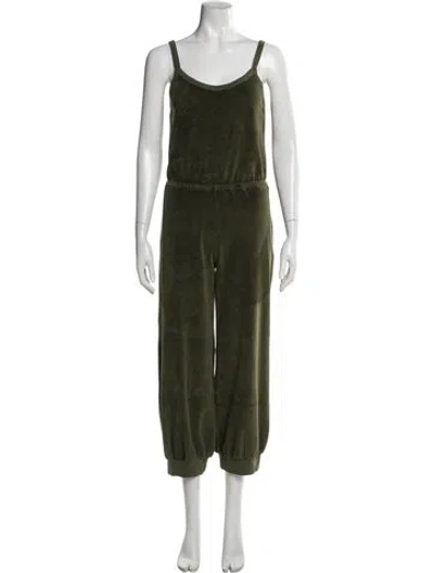 Pre-owned Suzie Kondi Scoop Neck Jumpsuit In Green