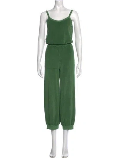Pre-owned Suzie Kondi Scoop Neck Jumpsuit In Green