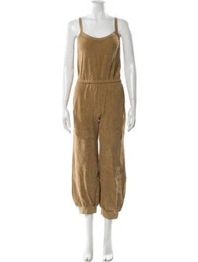 Pre-owned Suzie Kondi Scoop Neck Jumpsuit In Neutral