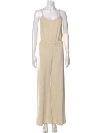 Pre-owned Suzie Kondi Scoop Neck Jumpsuit In Neutral