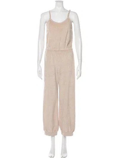 Pre-owned Suzie Kondi Scoop Neck Jumpsuit In Neutral
