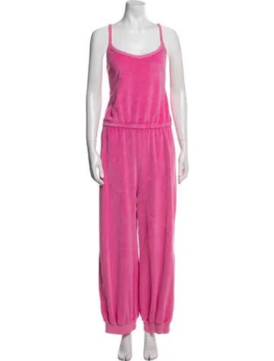 Pre-owned Suzie Kondi Scoop Neck Jumpsuit In Pink