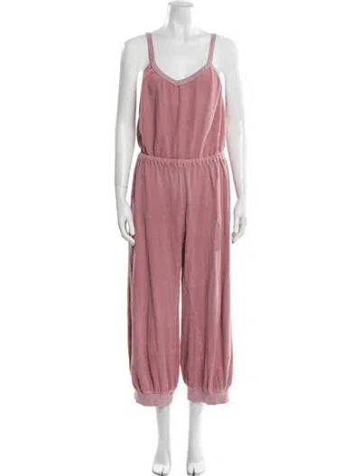 Pre-owned Suzie Kondi Scoop Neck Jumpsuit In Pink