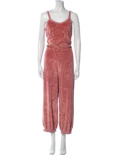 Pre-owned Suzie Kondi Scoop Neck Jumpsuit In Pink